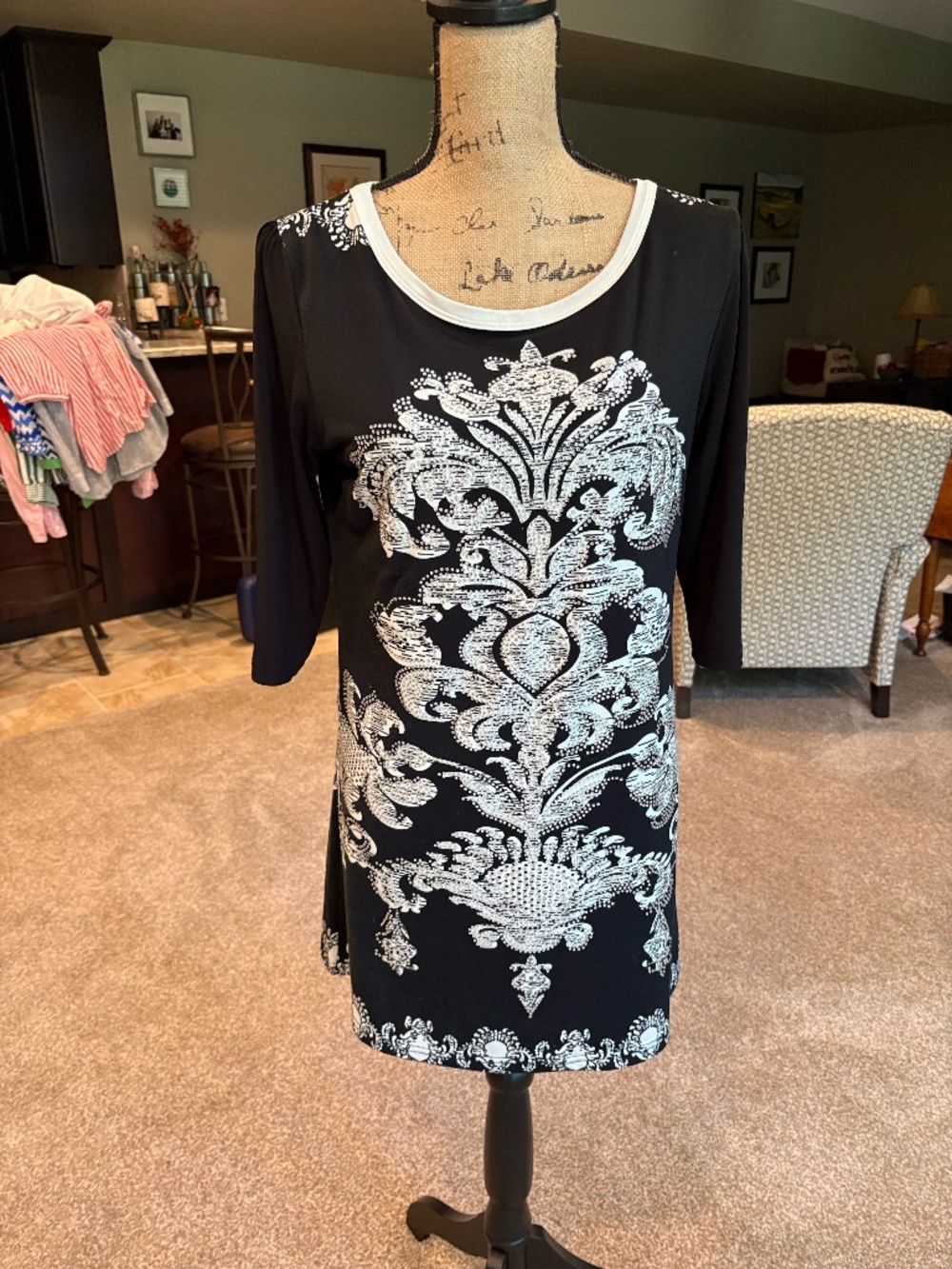 Lady Noiz Black and White Womens Dress Large